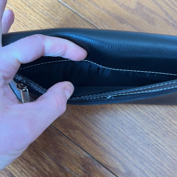 Black Leather Red Leather “K” Long Wallet / Check Book Holder - Picture 5 of 13